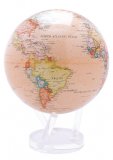 Глобус самовращающийся с политической картой Мира d=12 см, бежевый