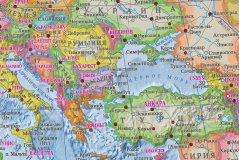 Рельефная политическая карта мира, арт. К19, 90*130 см