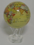 Глобус самовращающийся с политической картой Мира d=12 см, бежевый