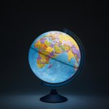 Глобус Земли политический с подсветкой от батареек d=32см