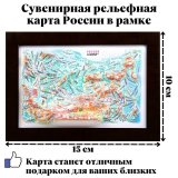 Рельефная карта России в багете 15 х 10 см