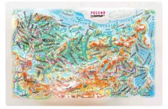 Сувенирная рельефная карта России на магните
