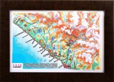 Сувенирная рельефная карта Сочи в рамке