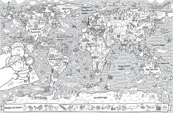 Большой плакат-раскраска "Карта Мира" 120*80 см