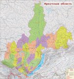 Административная карта Иркутской области 150*160 см