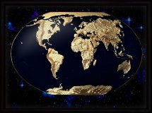 Рельефная карта Мира VIP (высокообъемная панорама) в раме 114*82 см