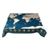 Скатерть "Карта Мира в морском стиле" синяя, 120*145 см