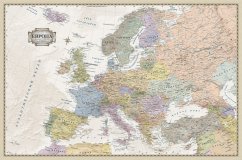 Скатерть непромокаемая "Карта Европы в стиле ретро" 220*145 см