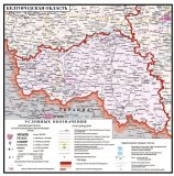 Общегеографическая карта Белгородской области, 100*100 см
