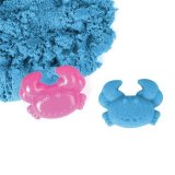 Песок для лепки кинетический ЮНЛАНДИЯ, синий, 500 г, 2 формочки, ведерко, 104996