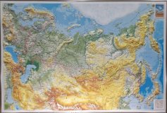 Рельефная карта России в алюминиевой раме