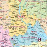 Административная карта Украины, ЛНР и ДНР 150х107 см, 1:990 000