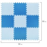 Коврик-пазл напольный 0,9х0,9 м, мягкий, синий, 9 элементов 30х30 см, толщина 1 см, ЮНЛАНДИЯ, 664662