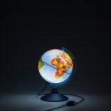 Глобус физико-политический рельефный с подсветкой d=21 см
