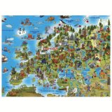 Карта мира (для детей) на рейках в картонном тубусе