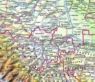 Рельефная карта Северо-Кавказского Федерального Округа, 78*94 см