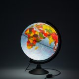 Глобус физико-политический Д=32 см с подсветкой и рельефом