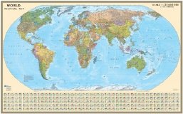 Политическая карта Мира на английском языке, 1:25млн на рейках