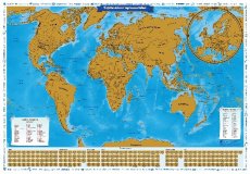 Скретч-карта мира "Карта твоих путешествий"  в тубусе, 86*60 см