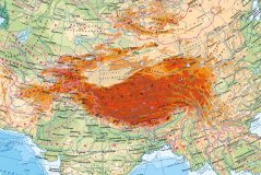 Глобус физический d=64 см, на подставке со стеклянной полкой